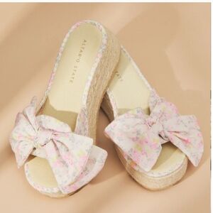 Altar'd State Floral Bow Espadrille Wedges